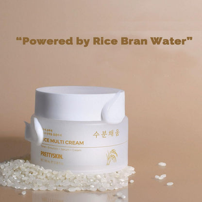PRETTYSKIN Rice Amino Acid Multi Moisturizing Cream | 4-in-1 Toner, Emulsion, Serum & Cream