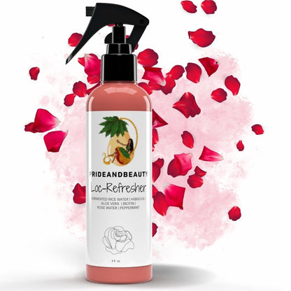 Pride and Beauty Rose Water Locs Spray – Daily Hydration, Rose Water & Peppermint Scalp Moisturizer (8 oz)