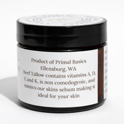 Primal Basics Lavender Beef Tallow Moisturizer – 100% Grass-Fed, Grass-Finished, Whipped, USA Made