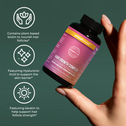 Primal Harvest Hair Growth Vitamins – 2 Pack, Biotin & Zinc for Hair Support (120 Pills)