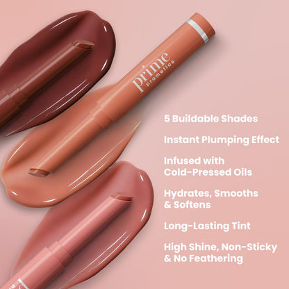 PrimeLip Plumping Lip Balm for Mature Women | 3-in-1 Lipstick, Gloss & Balm by Prime Prometics