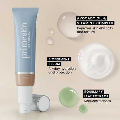 Prime Prometics PrimeSkin CC+ Cream for Mature Women | Lightweight Liquid-to-Powder Foundation