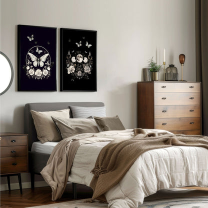 Prints Bedroom | Set of 2 Dark Academy Wall art Prints