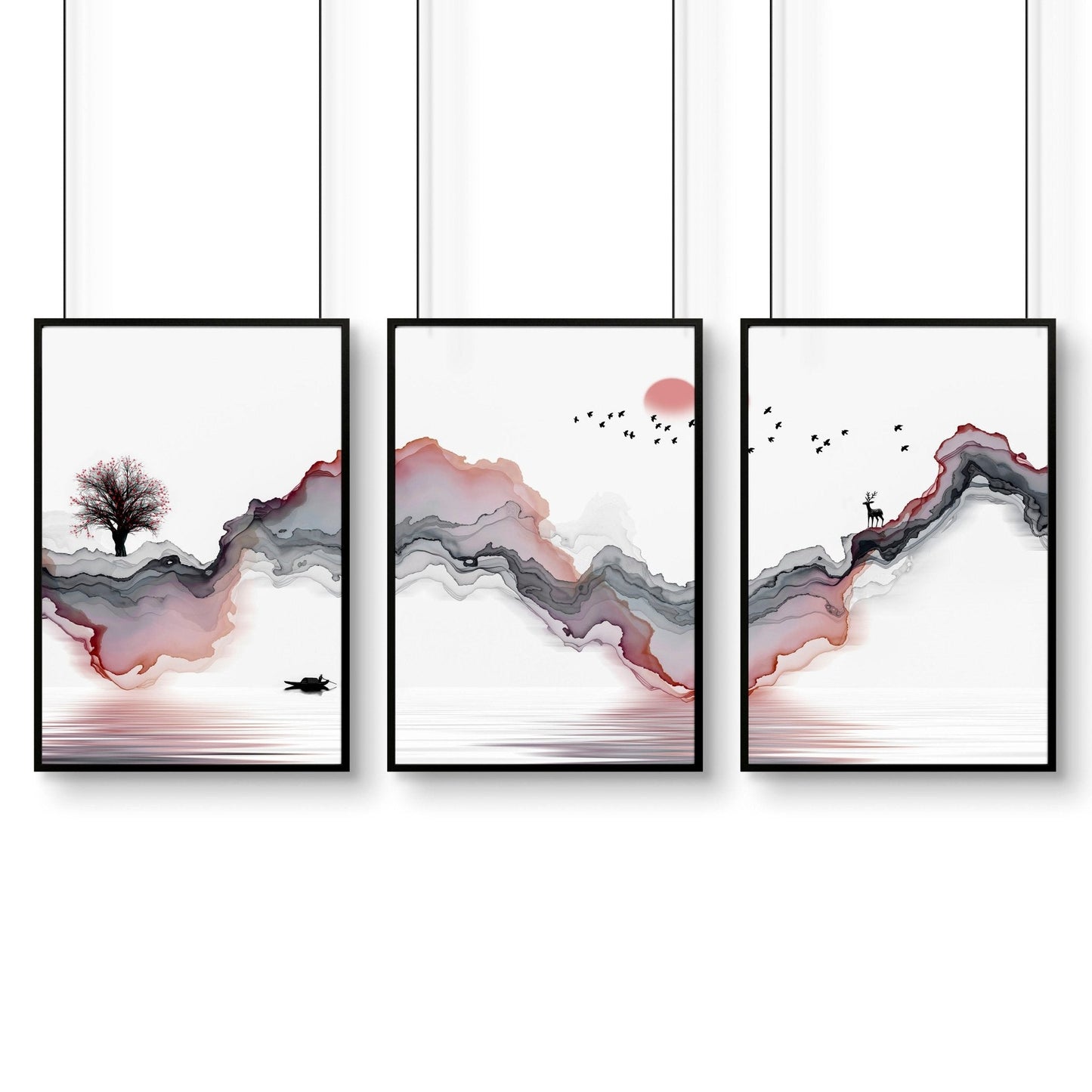 Prints for offices | set of 3 framed wall art