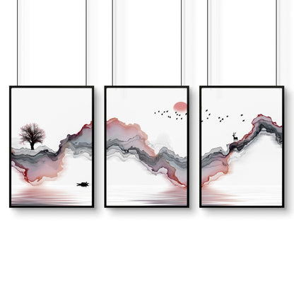 Prints for offices | set of 3 framed wall art