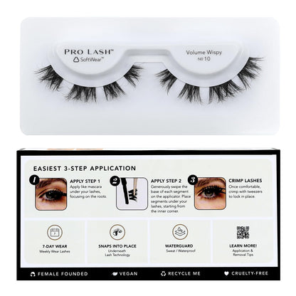 Pro Lash SoftWear 7-Day Wispy Lash Clusters No. 10 – Lightweight, Waterproof, Reusable
