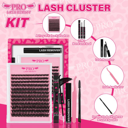 PRO LASHBEAUTY Spider Lash Clusters Kit – 144Pcs DIY 3D Lash Extensions