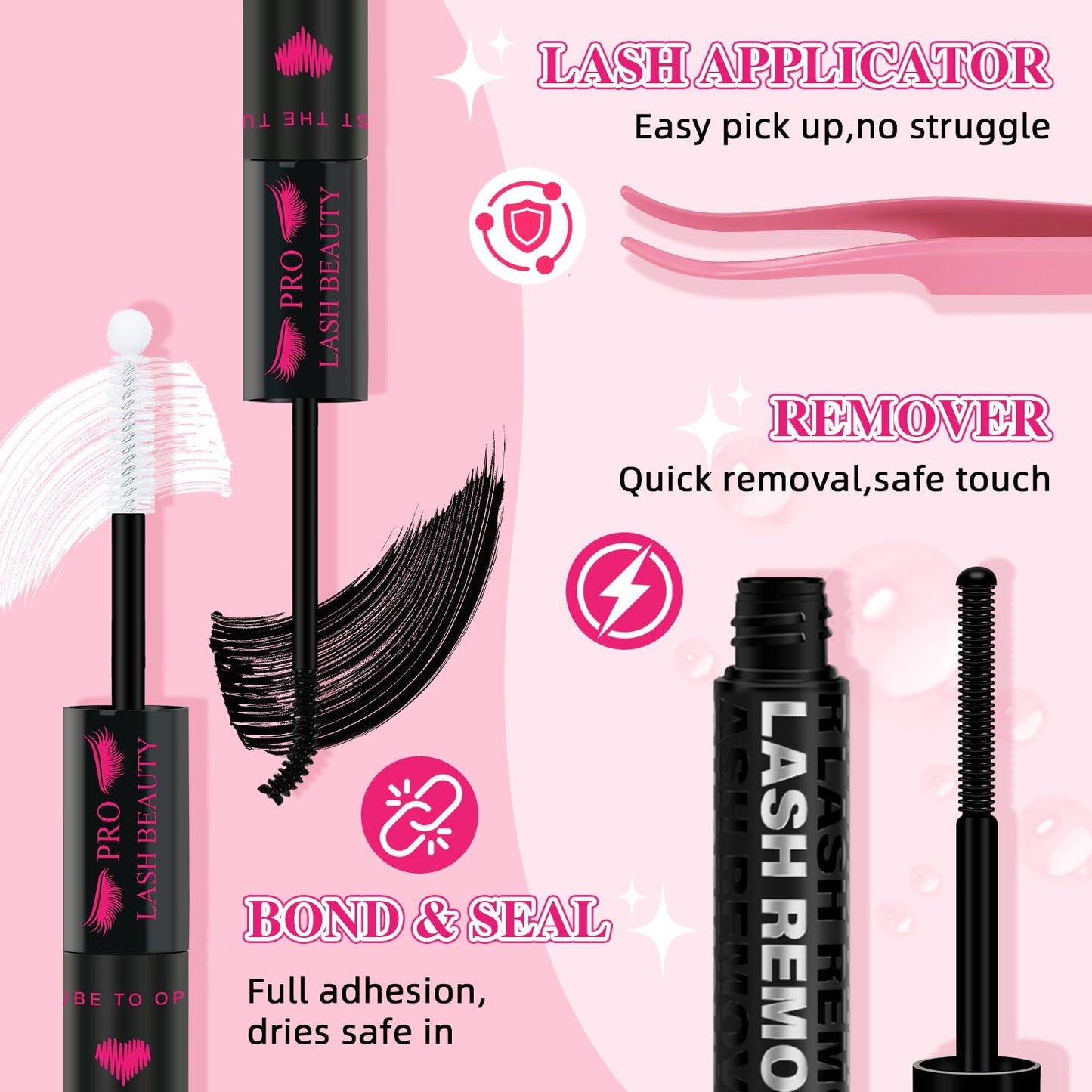 PRO LASHBEAUTY Manga Lash Clusters Kit 80D-100D-200D + Spikes | DIY Lash Extensions at Home