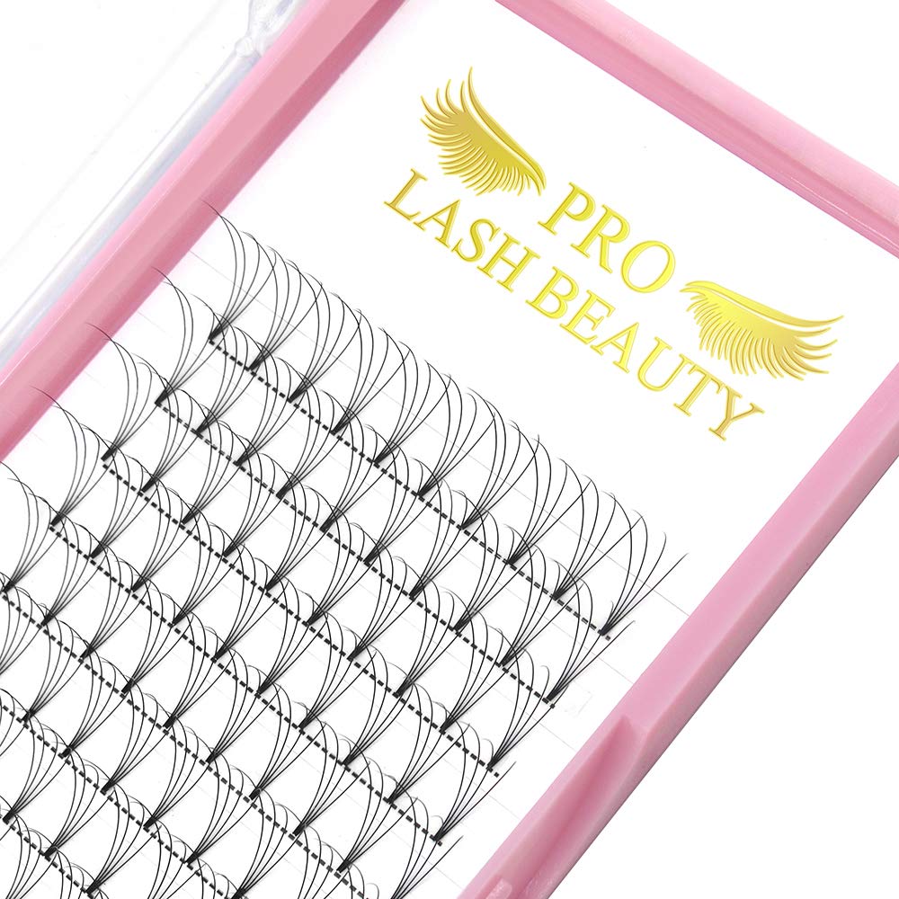PRO LASHBEAUTY Premade Volume Eyelash Extensions 4D-C-0.10 (9–20mm) Short Stem Fans