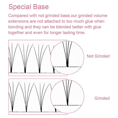 PRO LASHBEAUTY Premade Volume Eyelash Extensions 3D-0.07 | 9-20mm C/D Curl Premade Fans
