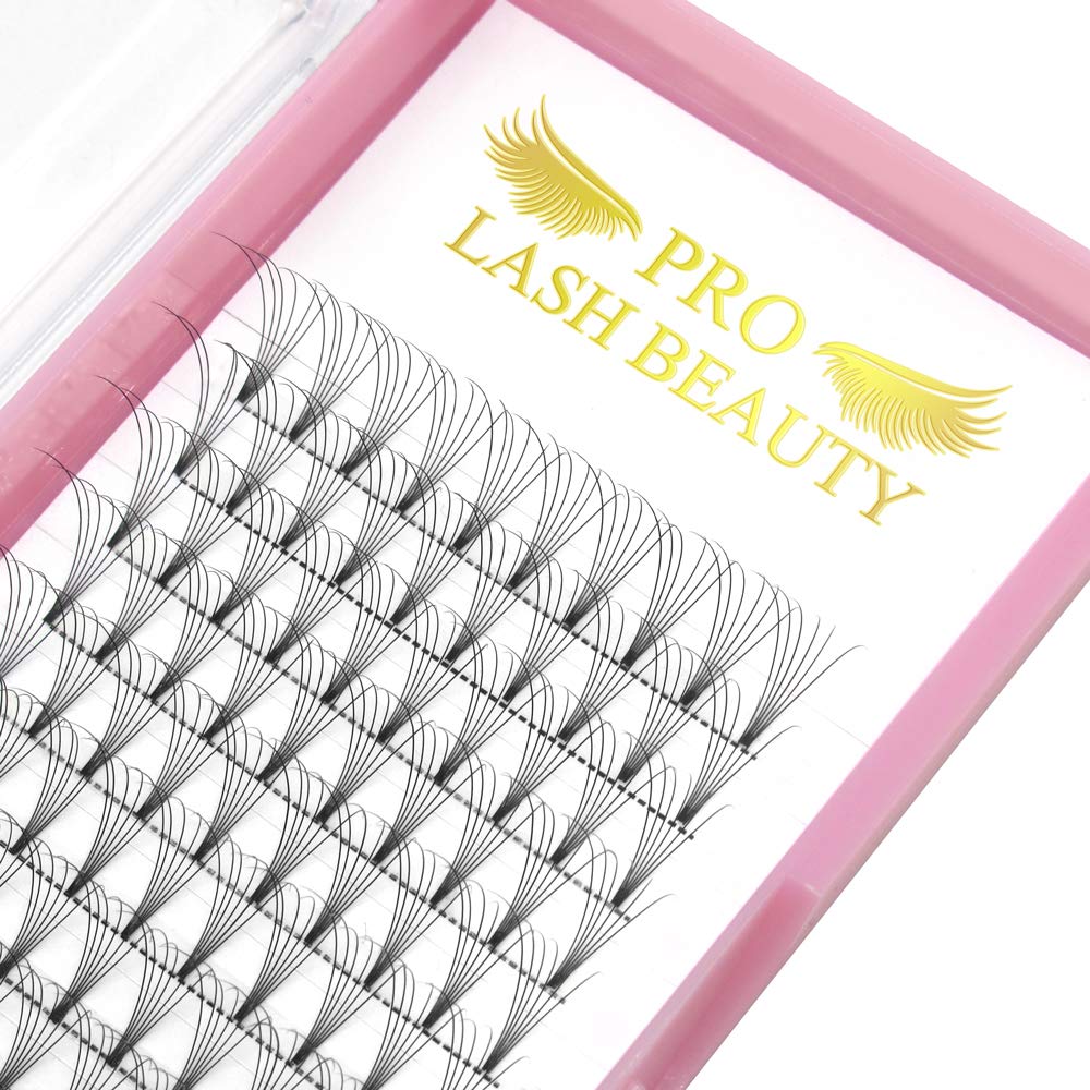 PRO LASHBEAUTY Premade Fans 6D Short Stem Eyelash Extensions – 0.07/0.10 C/D Curl 18mm