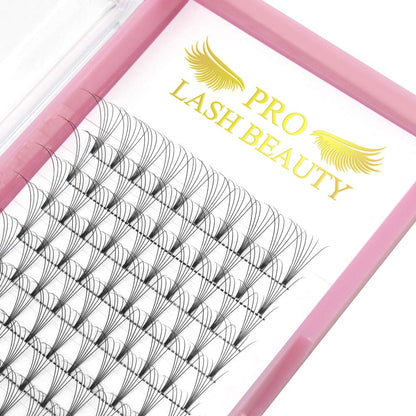 PRO LASHBEAUTY Premade Fans 6D Short Stem Eyelash Extensions – 0.07/0.10 C/D Curl 18mm