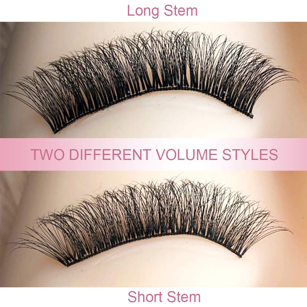 PRO LASHBEAUTY Premade Volume Eyelash Extensions 3D-0.07 | 9-20mm C/D Curl Premade Fans