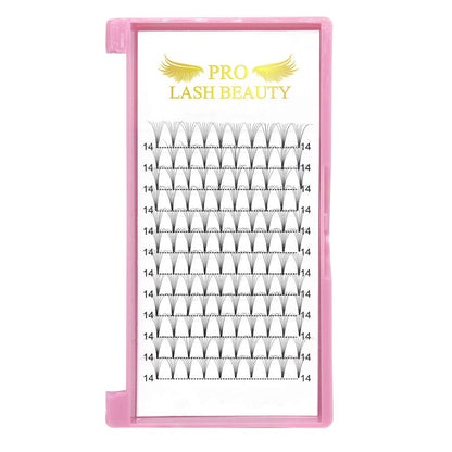 PRO LASHBEAUTY Premade Fans Eyelash Extensions 7D-D-0.07 17mm Short Stem Volume Lashes