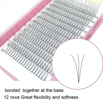 PRO LASHBEAUTY Premade Volume Eyelash Extensions 3D-0.07 | 9-20mm C/D Curl Premade Fans