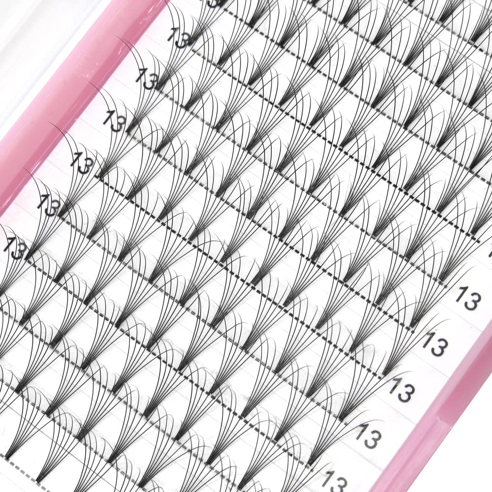 PRO LASHBEAUTY Premade Fans Eyelash Extensions 6D-C-0.10 18mm Short Stem