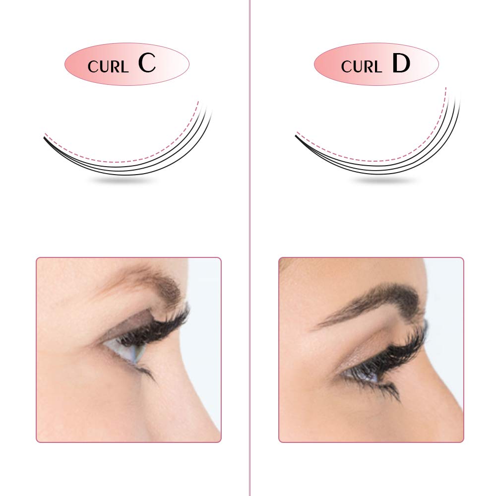 PRO LASHBEAUTY Premade Volume Eyelash Extensions 3D-0.07 | 9-20mm C/D Curl Premade Fans