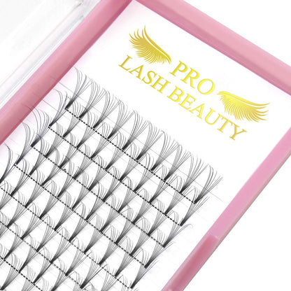 PRO LASHBEAUTY Premade Volume Eyelash Extensions – Short Stem Fans 8D-C 0.07/0.10 (9–20mm)