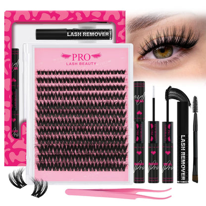 PRO LASHBEAUTY Spider Lash Clusters Kit – 144Pcs DIY 3D Lash Extensions