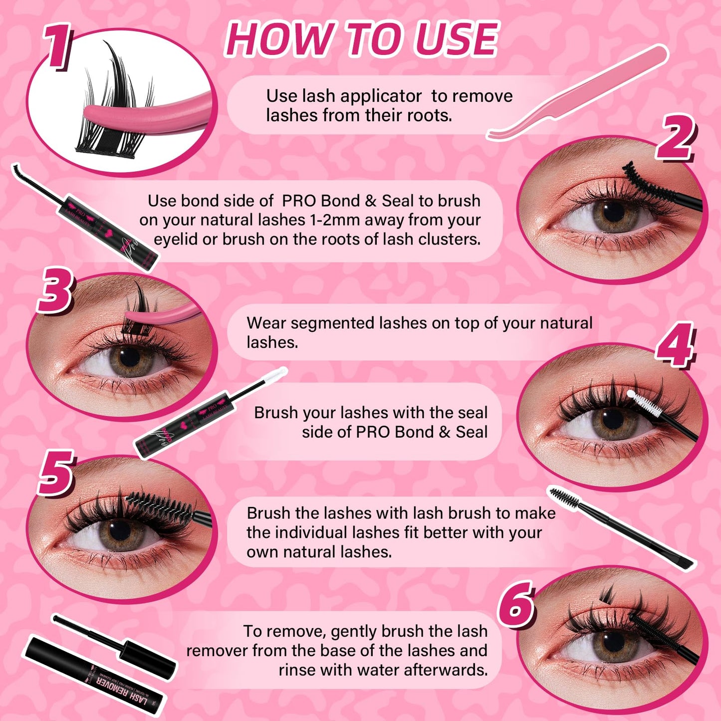 PRO LASHBEAUTY Manga Lash Clusters Kit – Anime Lash Volume with Ultra-Thin Band and Bond & Seal