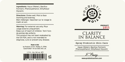 Probiotic Action Clarity in Balance: Science-Backed Bacteria for Acne, Rosacea & Eczema Risk