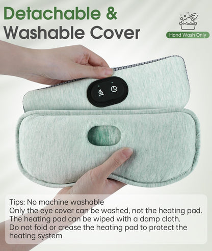 ProCIV Detachable Heated Eye Mask – Graphene Heat, Cold Pack, Algae Fiber, Travel Ready