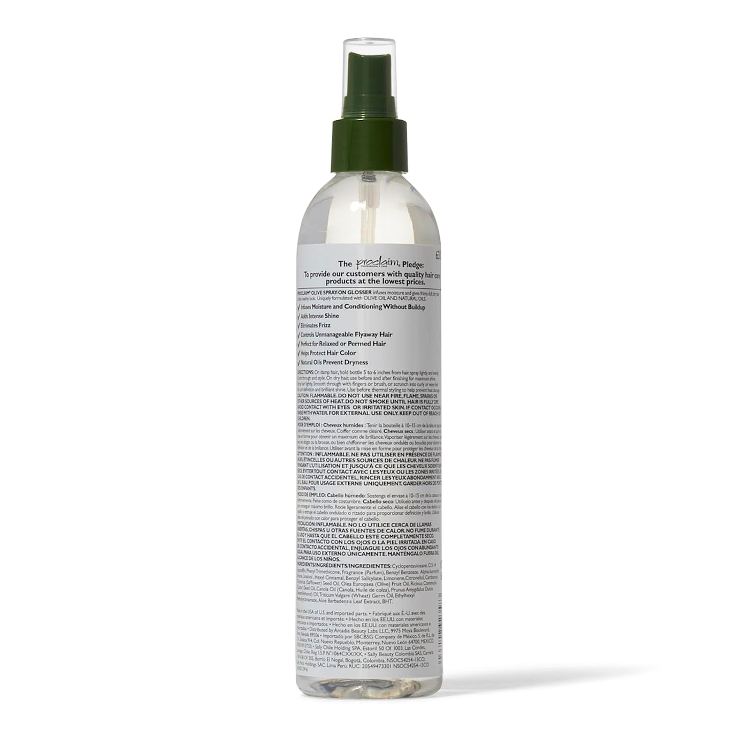 Proclaim Olive Spray-On Glosser – Detangle, Smooth, Anti-Frizz for Relaxed or Permed Hair