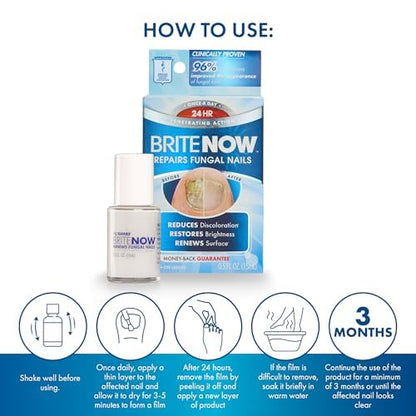 ProClearz Brite Now Nail Treatment - Peel-Away Nail Repair, Brightening & Smoothing, 0.5 oz