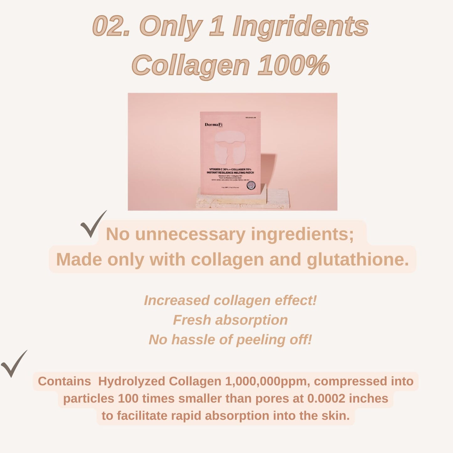 Produco DermaFi Collagen 100% Instant Resilience Melting Patch – 7 Pack Facial Mask | Korean Beauty
