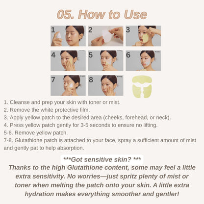 Produco DermaFi Glutathione 5% + Collagen 95% Patch Mask — 7 Pack