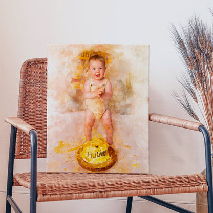 Personalised Watercolour Portrait - Canvas