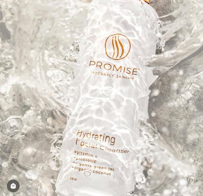 Promise Hydrating Face Wash | Gentle Pregnancy Skincare with Vitamin C, Probiotics & Green Tea | 4oz Pump