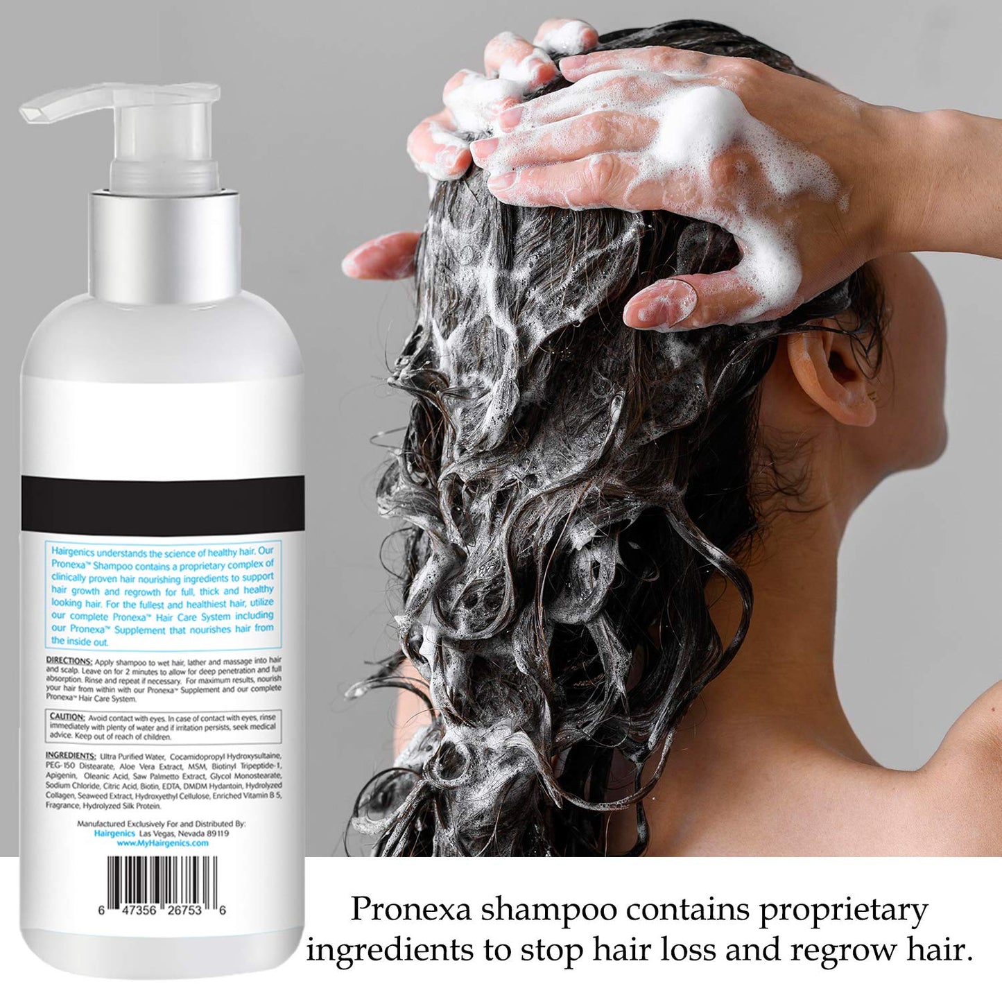 Pronexa Hairgenics Clinical Strength Hair Growth Shampoo with Biotin, Collagen & DHT Blockers – 8 fl oz