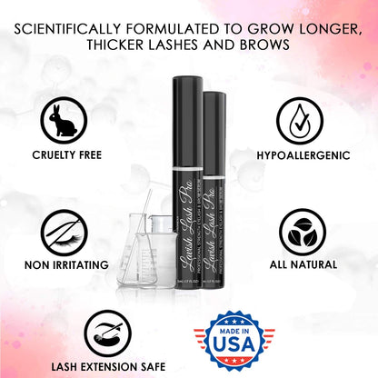 Lavish Lash Pro by Pronexa Hairgenics — Professional Strength Eyelash & Eyebrow Growth Serum (5 mL, 6-Month Supply)