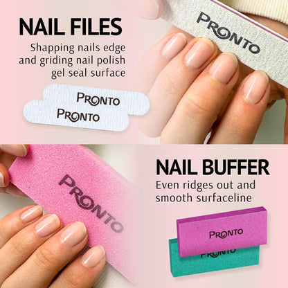Pronto Acetone Nail Polish Remover 8oz with Manicure Kit – 100% Acetone for Quick Gel & Acrylic Removal