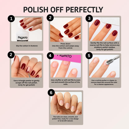 Pronto Acetone Nail Polish Remover 8oz with Manicure Kit – 100% Acetone for Quick Gel & Acrylic Removal