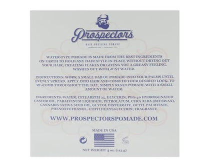 PROSPECTORS Diamond Hair Pomade 4 oz Tin — Medium Hold, Satin Shine