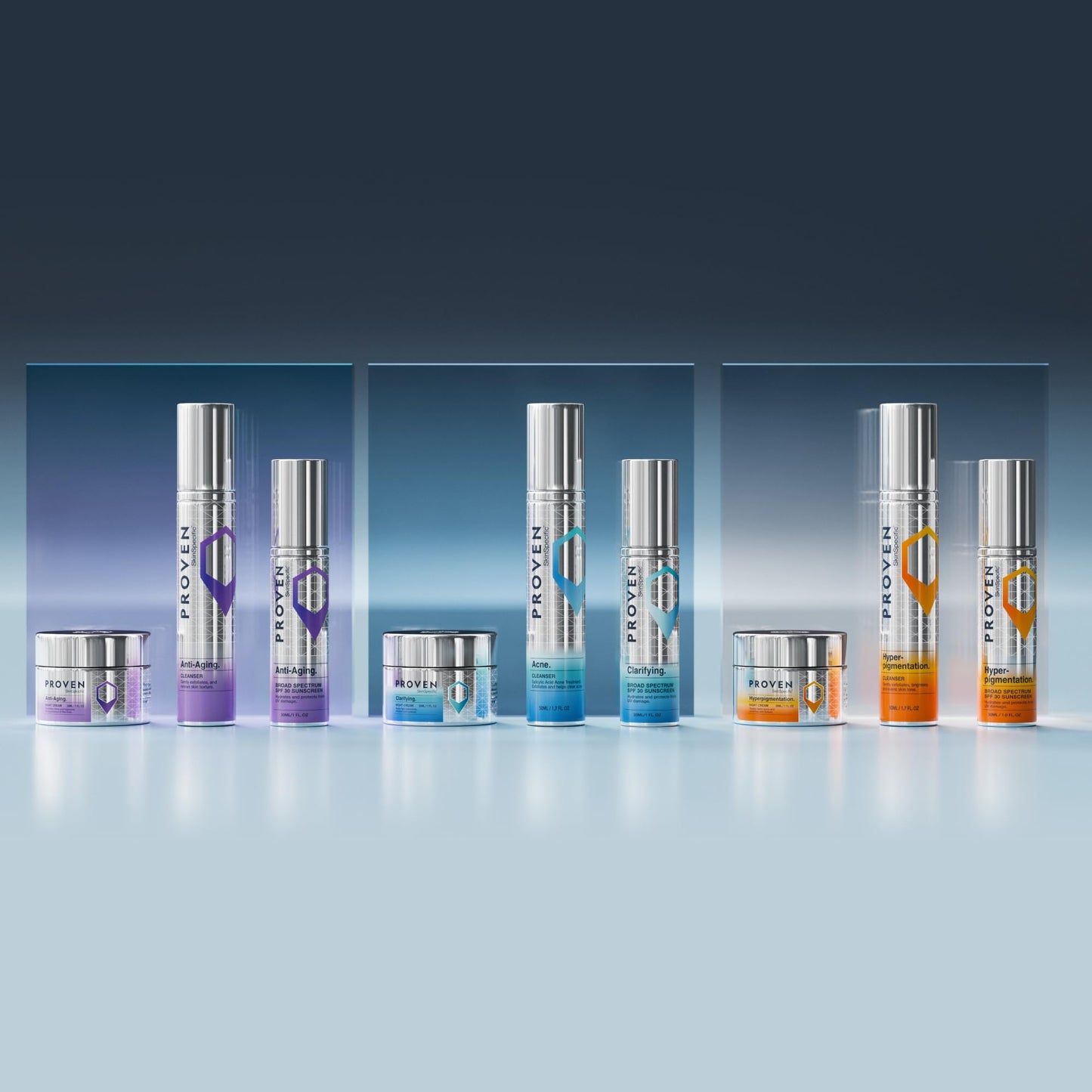 PROVEN SkinSpecific Anti-Aging Routine — 3-Step System (Cleanser, Night Cream & SPF 30)