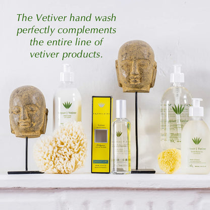 Provence Sante Natural Liquid Soap - Moisturizing Almond Oil Hand Soap with Vetiver Scent - Elegant Pump Dispenser (16.9 oz)