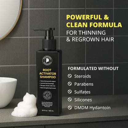 Psalmonica Root Activator Shampoo – Hair Growth Shampoo for Men & Women, Thinning Hair Solution, 10.1 Fl Oz