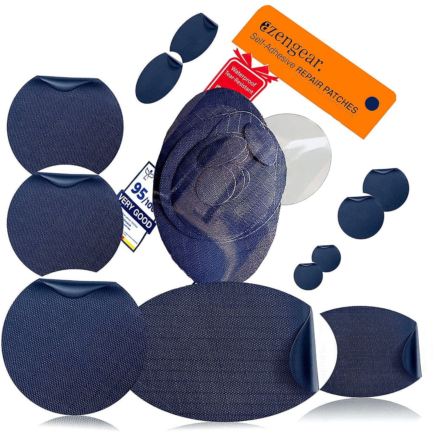 Repair Patches (30+ Colours) for Puffer Jackets, Tents, Upholstery - Stick On, Waterproof, Tear-Cold-Heat-Resistant