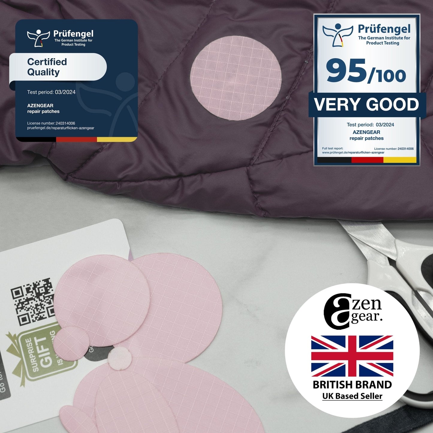 Repair Patches (30+ Colours) for Puffer Jackets, Tents, Upholstery - Stick On, Waterproof, Tear-Cold-Heat-Resistant