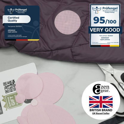 Repair Patches (30+ Colours) for Puffer Jackets, Tents, Upholstery - Stick On, Waterproof, Tear-Cold-Heat-Resistant