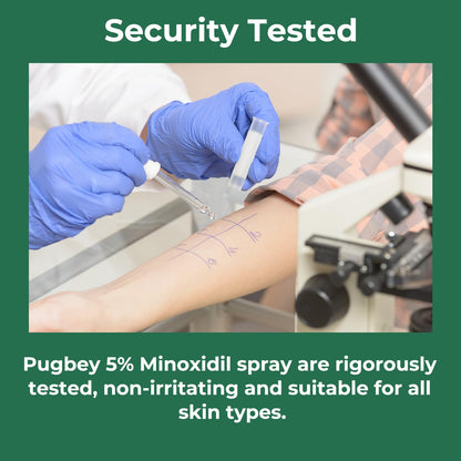 Pugbey 5% Minoxidil Spray for Hair Growth – Men & Women, Beard & Scalp, 3.38 oz (2 Month Supply)