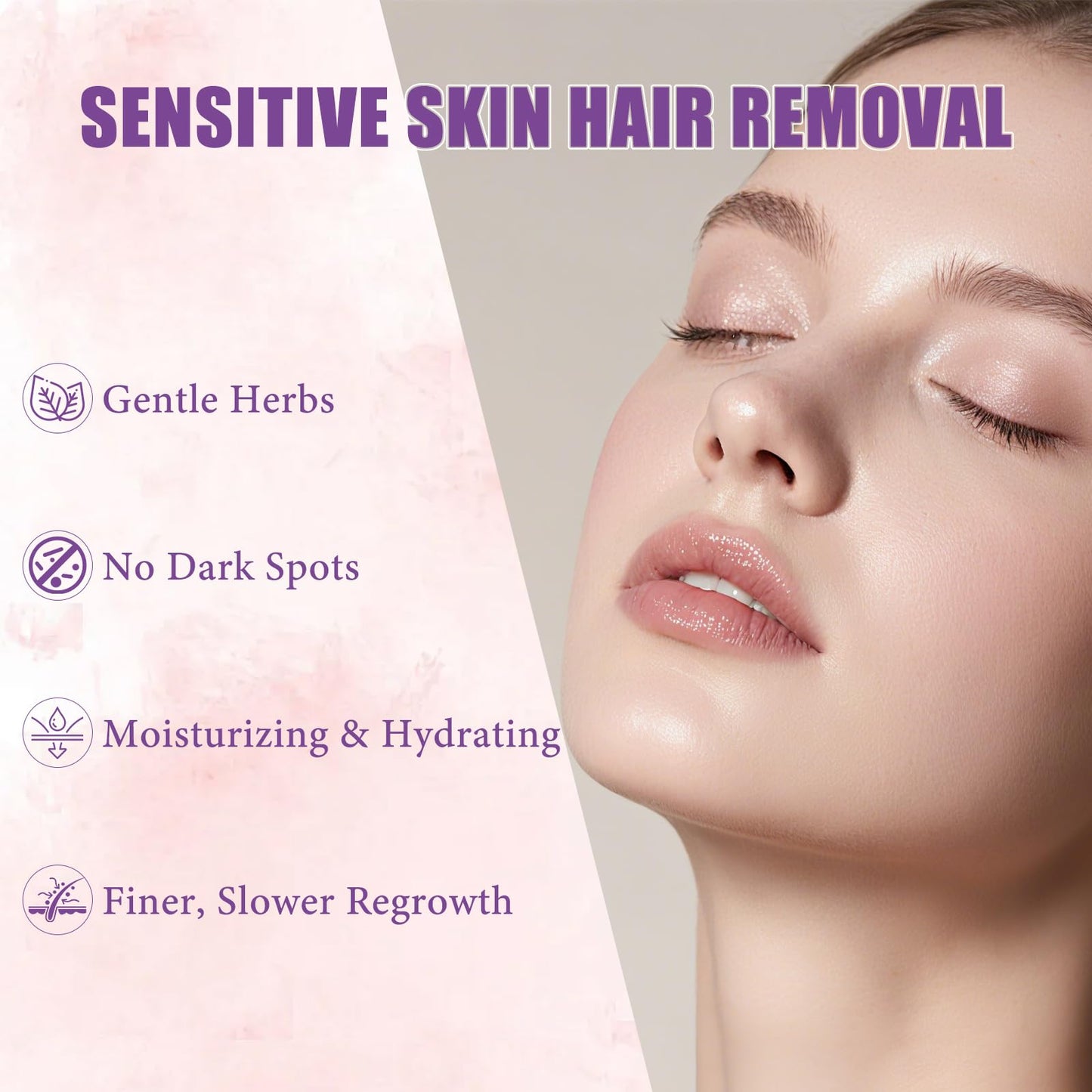 PUILOG Hair Removal Cream for Women – Gentle Facial Depilatory, 4-Min Fast Hair Removal, Sensitive Skin