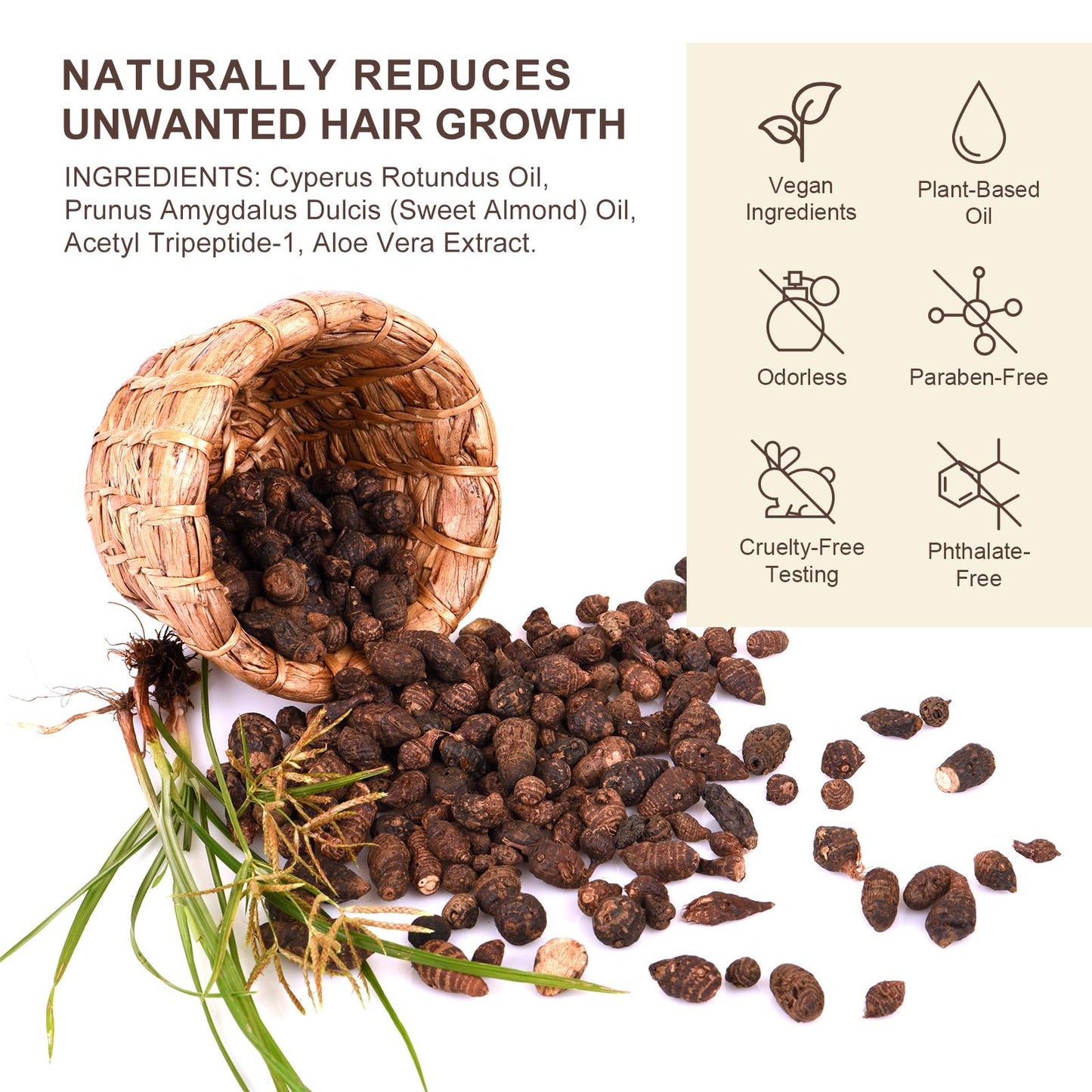 PULLING OIL Cyperus Rotundus Oil 2 Pack – Natural Hair Reduction & Smooth Skin