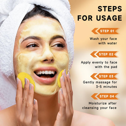 Pumkot Turmeric Kojic Acid Cleansing Pads – 80pcs Gentle Exfoliating Facial Pads