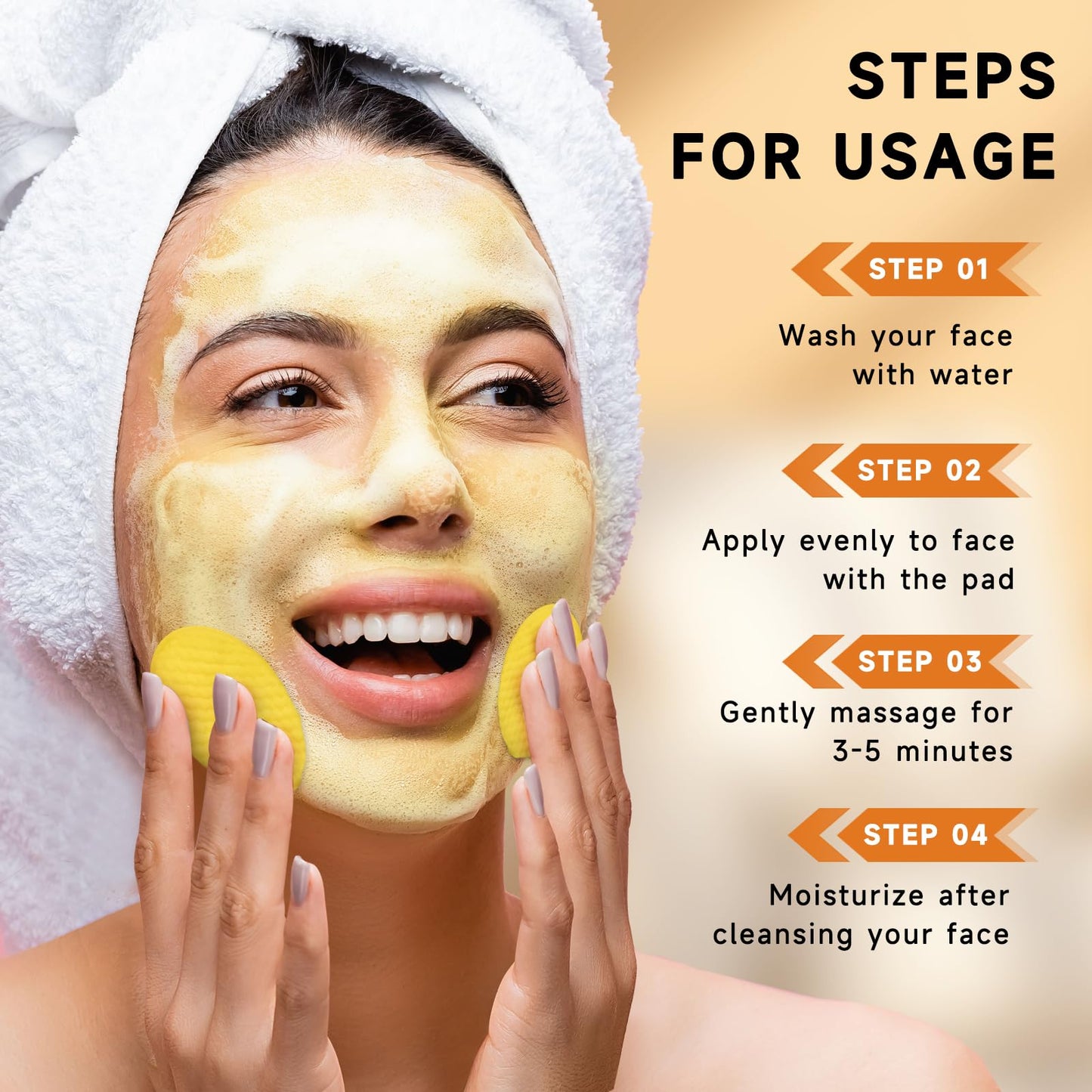 Pumkot Turmeric Kojic Acid Cleansing Pads – Gentle Exfoliation & Deep Clean (50 PCS)