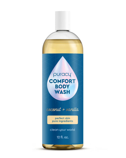 Puracy Body Wash – Natural Plant-Based Moisturizing Shower Gel for Dry Skin | Coconut Vanilla (12 oz)