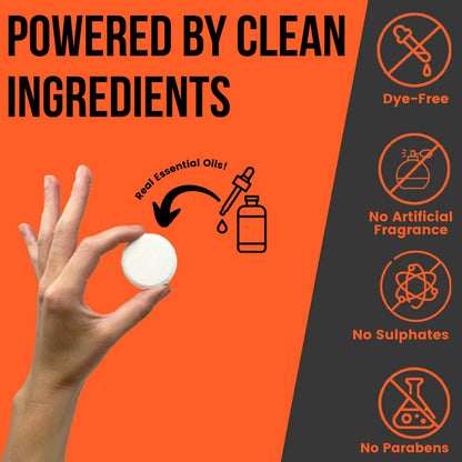 Pure Athlete Energizing Sport Shower Steamers – Orange & Tea Tree, Made in USA